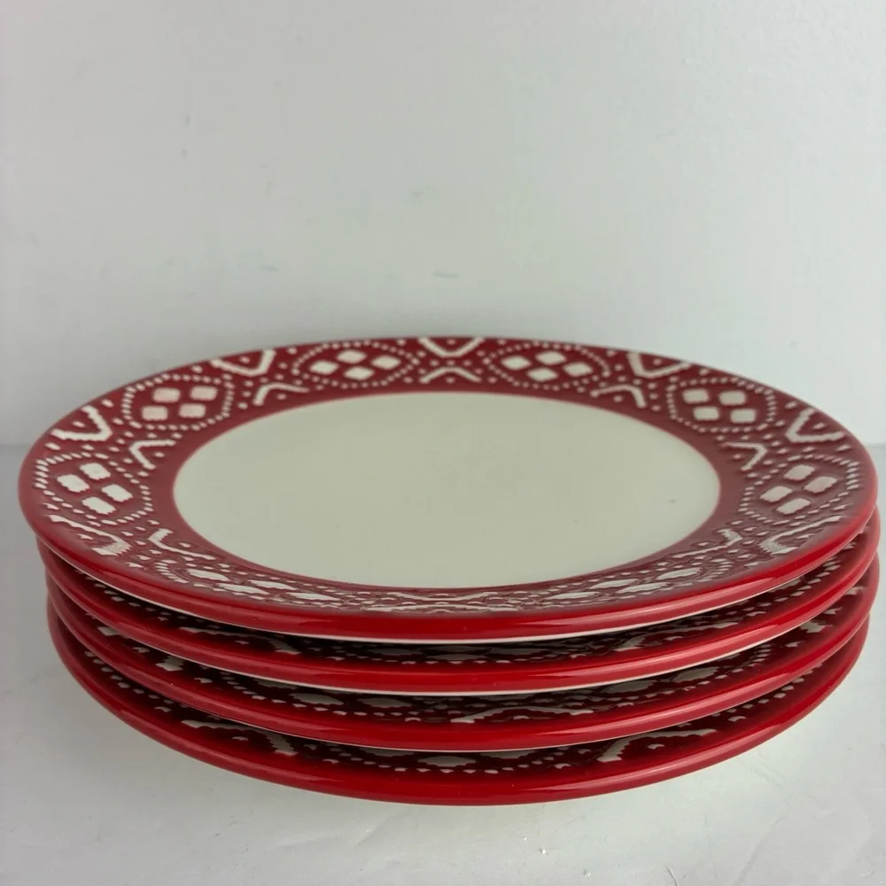 Crate & Barrel Holiday 8” Salad Plates
